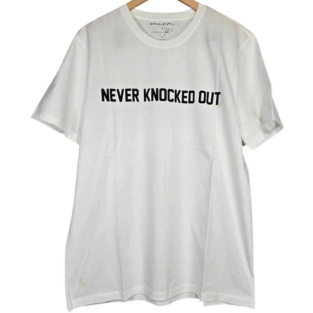Spiritual Gangster X Kendall Toole "Never Knocked Out" Mens T-Shirt White XL NWT